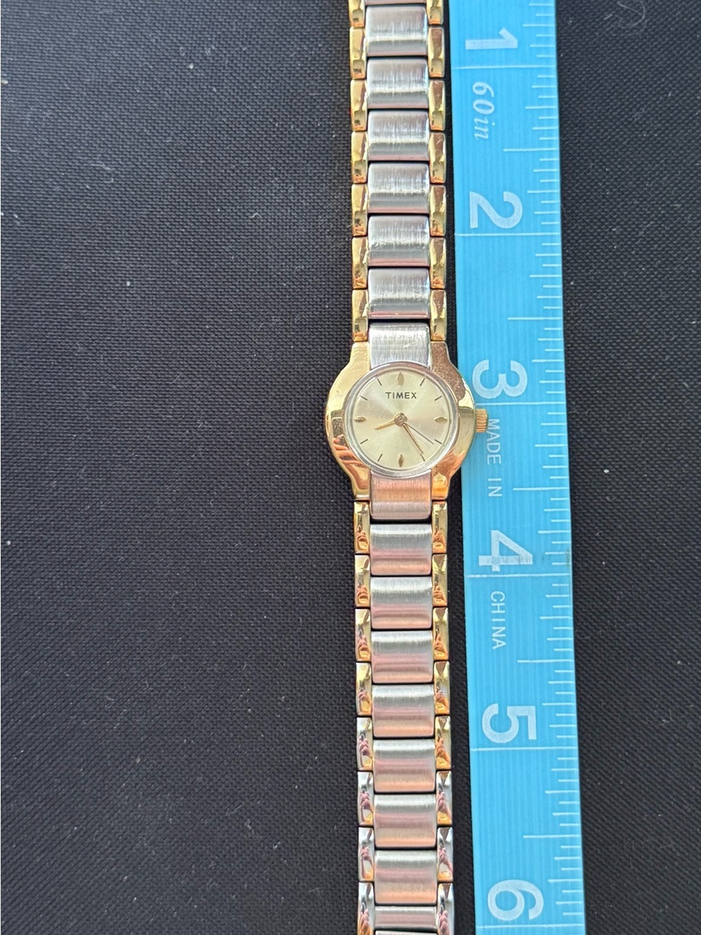 Vintage Timex Ladies Two-Tone Bracelet Watch Gold and Silver